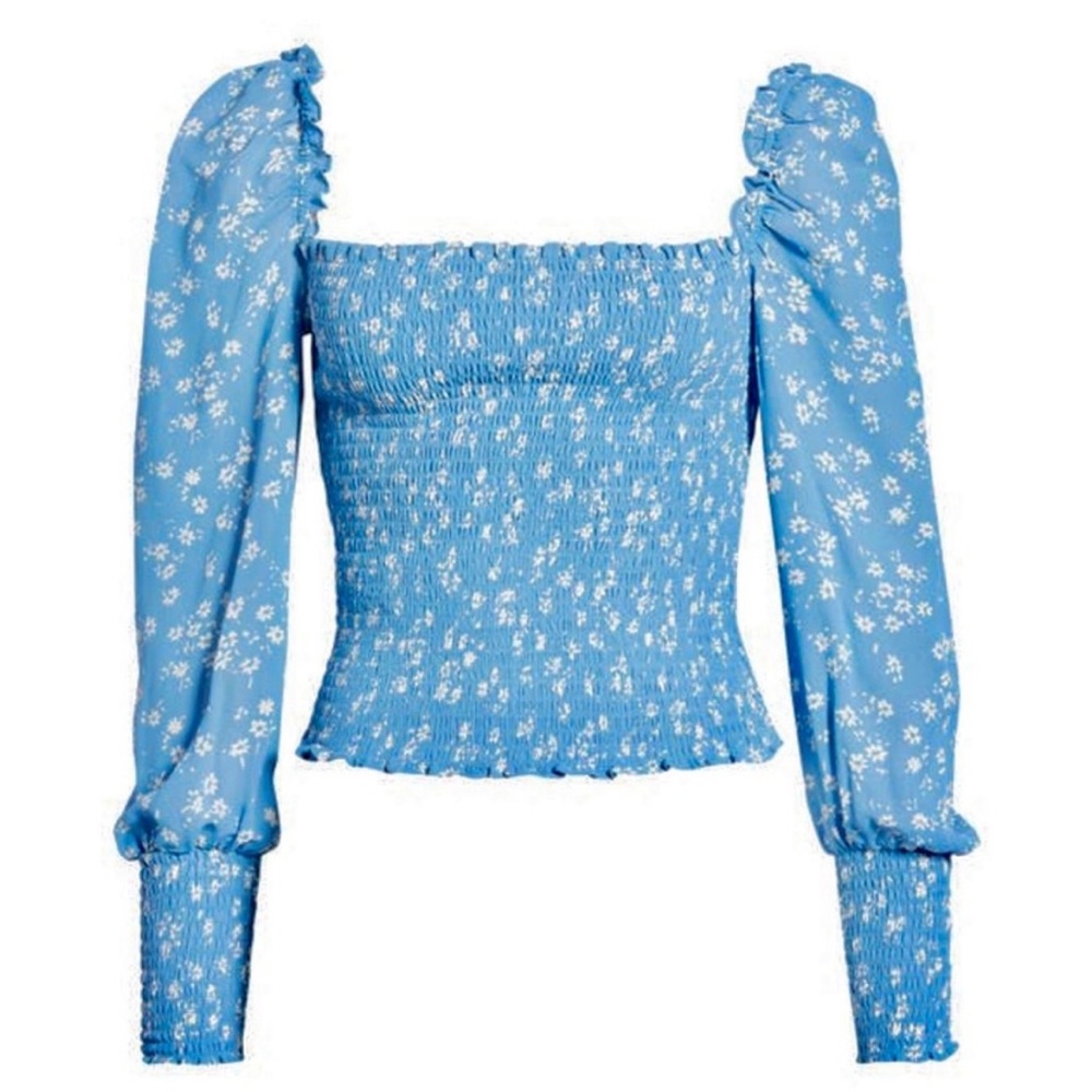 NWT REFORMATION Pinto Lassen Blue Top